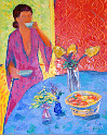 Painting by Sally Tea Time, Spain