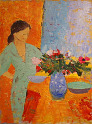 Painting by Sally The blue vase, Spain