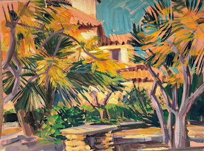 Painting from Diana Golladge Acryl Palms in the Park