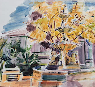 Painting from Diana Golladge Watercolurs Fountain