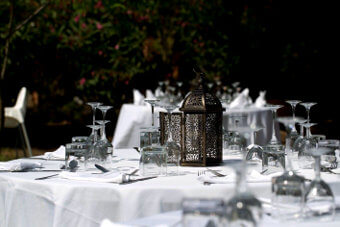 Wedding ceremony with fine table decoration